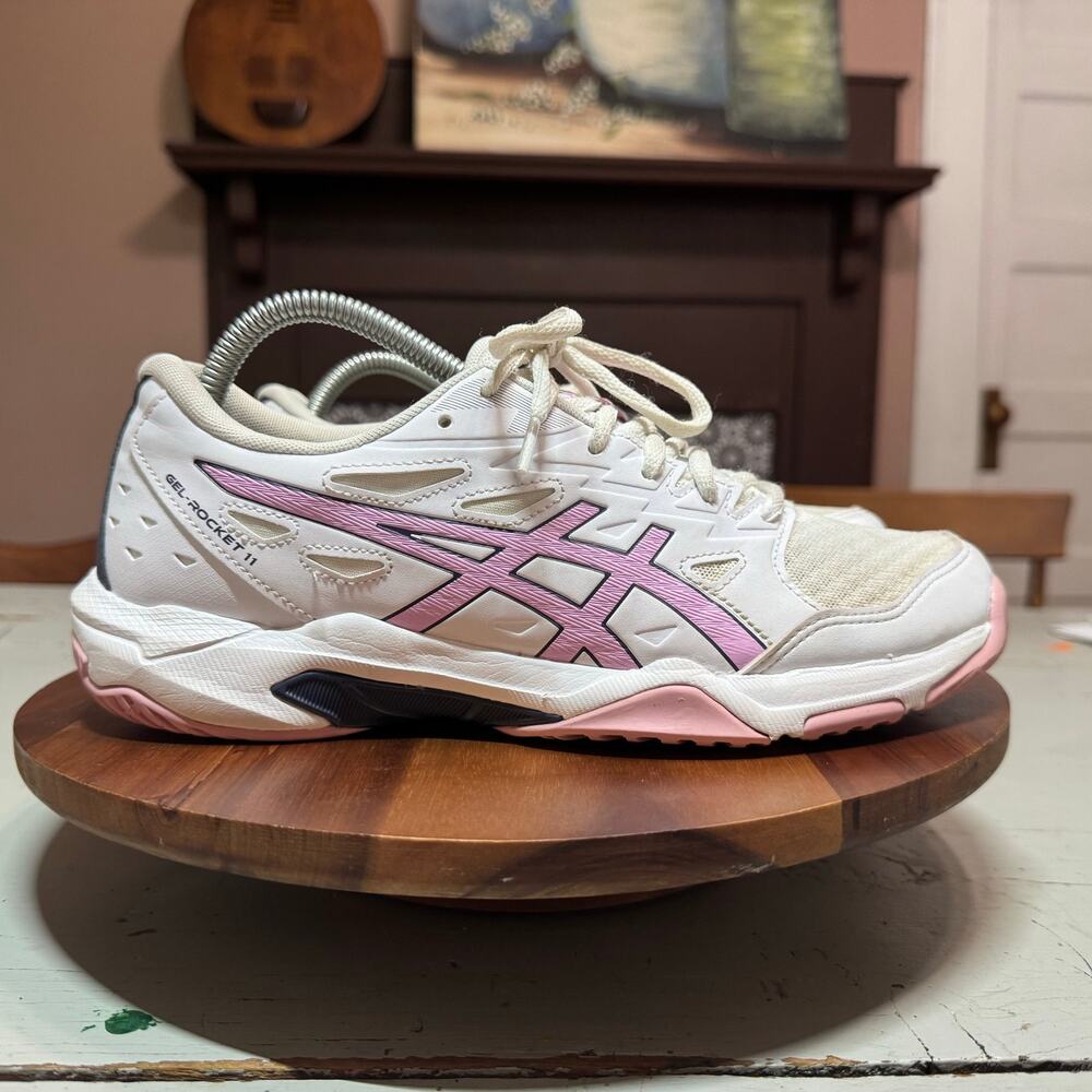 Asics Women's White and Pink Athletic Shoes